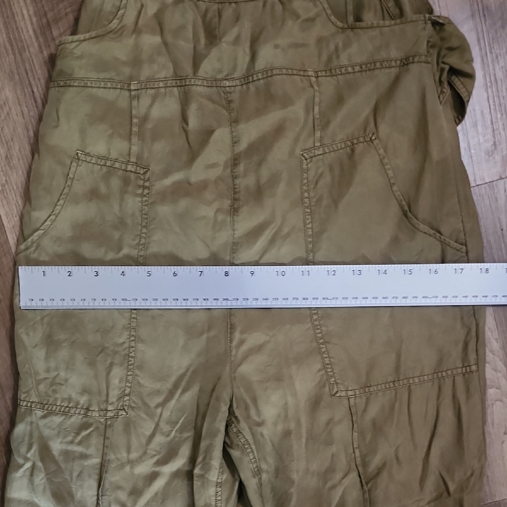 Hei Hei Anthropologie Linen Blend Wide Leg Jumpsuit Olive Green Small - Picture 14 of 16